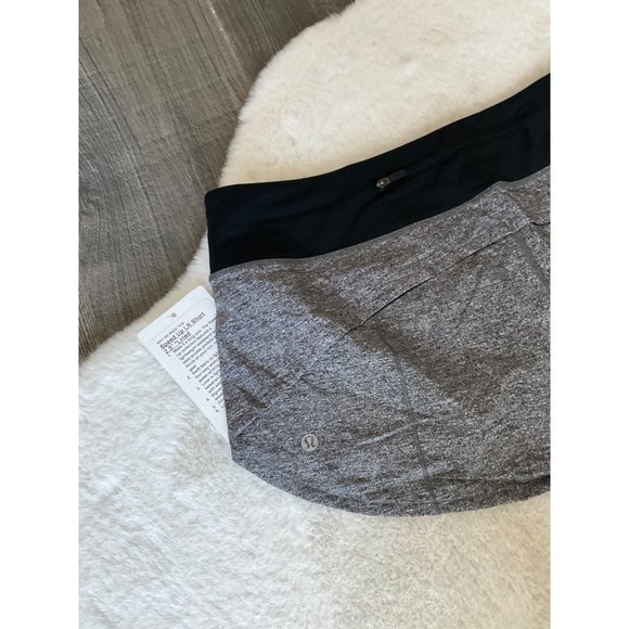 Lululemon Speed Up Lined LR Short *2.5" Heather Lux Multi Black / Black size 10 - Picture 4 of 4